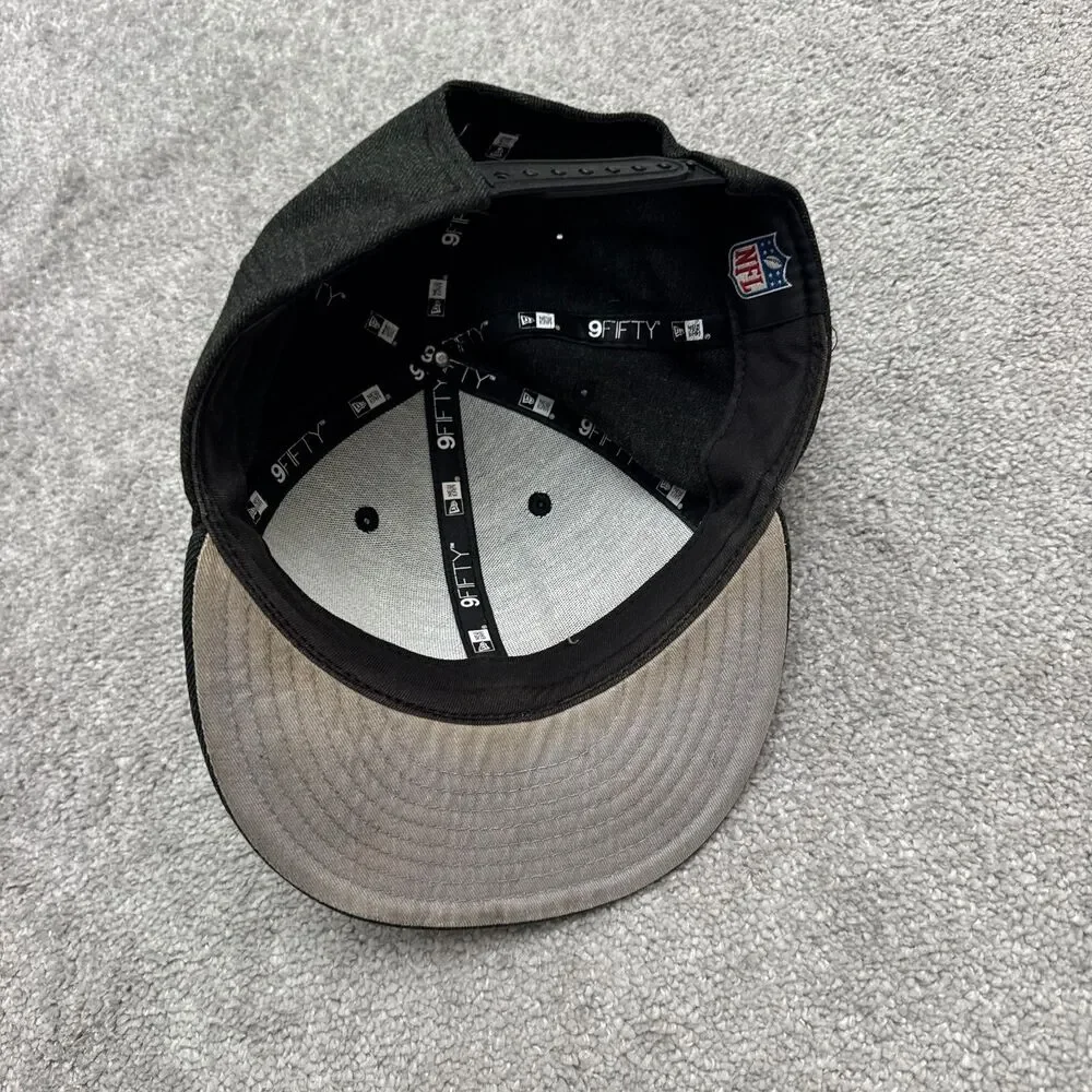 New Era 9FIFTY Oakland Raiders Snapback Hat Mens One Size Charcoal Gray Wool NFL